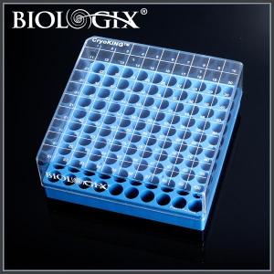 98-0313 BIOLOGIX 3.75英寸，侧码管，实验室耗材扫描型冻存盒，PC，蓝色81格，适配5ml内外旋保存管
