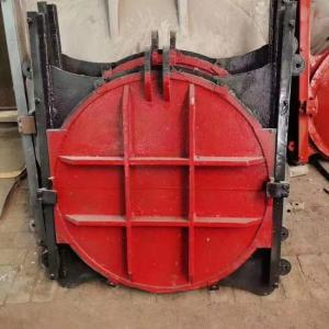 新疆DN1800mm 1.8米铸铁镶铜圆闸门 安装施工过程