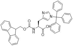 Fmoc-His(Trt)-OH CAS:109425-51-6 ；N-(9-芴甲氧羰基)-N'-三苯甲基-L-组氨酸 产品图片